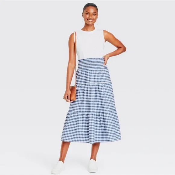 Tiered top skirt gingham